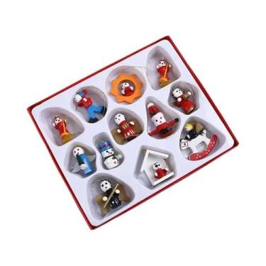 Imagem de Pequenos Enfeites De Natal De Madeira Para Pendurar, Adornos Criativos