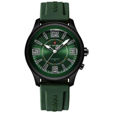 Imagem de Relógio De Quartzo Masculino Mostrador Simples Casual 30m à Prova D'água Verde