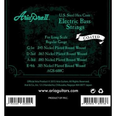 Imagem de Encordoamento Para Baixo 4 Cordas Coated .045 Ags600c Aria Pro Ii.