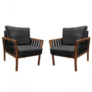 Imagem de Kit 2 Poltronas Decorativa Luxo Califórnia Dora Bela 0131