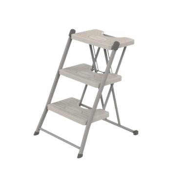 Imagem de Escada Alcance 3 Degraus Dobrável 120 Kg Cinza Anodilar