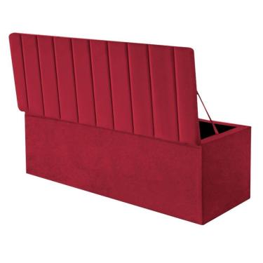 Imagem de Calçadeira Baú Recamier Estofada Cama De Solteiro 90cm Carla Corino Vermelho- Mabe Magazine