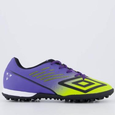 Imagem de Chuteira Umbro Velocita Décimo Club Society Verde e Roxa, 43