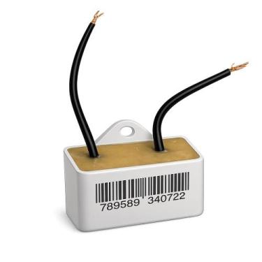Imagem de Capacitor 10 uf x 250v 2 fios metalizado quadrado c/ suporte plastico 