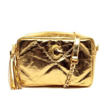 Imagem de Bolsa Adelle Couro Ouro Cecconello C2949-6, Ouro, U