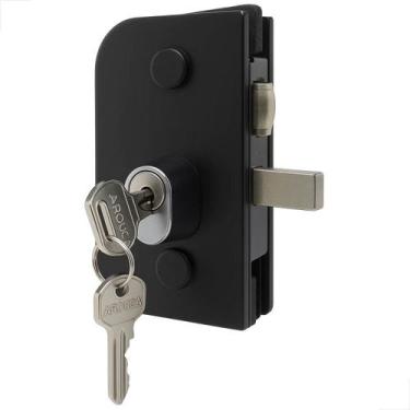 Imagem de Fechadura Trinco Rolete 1520 Porta Abrir Miolo Oval Preto - Fast Vidro