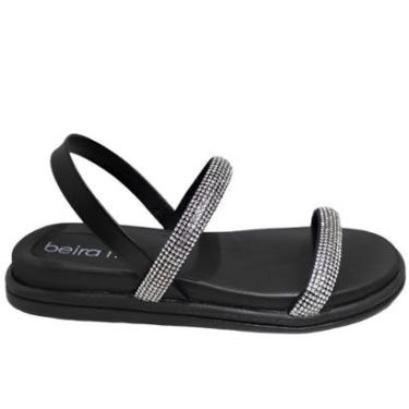 Imagem de Sandália Feminina Papete Casual Dia a Dia Tiras com Strass Beira Rio 8488.109-Feminino