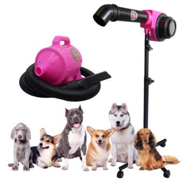 Imagem de Kit 2x1 Soprador Pet Profissional + Secador Pet Profissional ROSA - Br