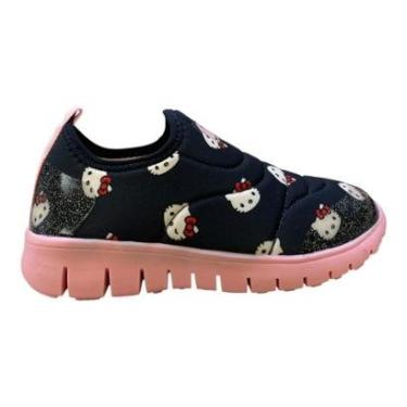 Imagem de Tenis Infantil Menina Novopé Hello Kitty Ultraconforto Calce Fácil Superleve 10046001-2 Marinho-Feminino