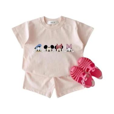 Imagem de Conjunto De Roupas De Algodão Infantil De Verão, Camisetas Com Estampa