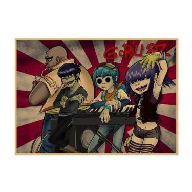 Imagem de Pôster com pintura em papel Gorillaz Vintage Music 29.7x42cm - taiyuan