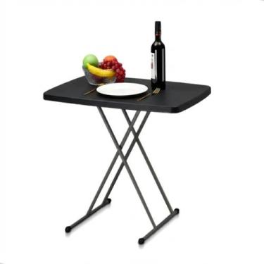 Imagem de Mesa 76x50 Preta Dobravel Com Ajuste de Altura Camping Estudo - Durey