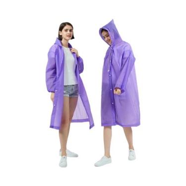 Imagem de Poncho De Chuva Unissex Impermeável Com Capuz Em EVA Para Viagens, Pes