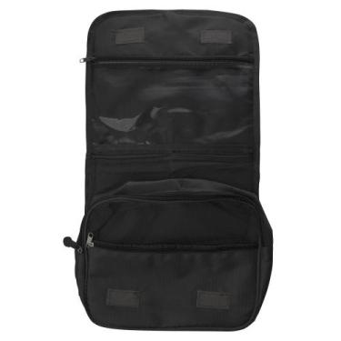 Imagem de Necessaire Lyor em Nylon com Bolsos e Gancho Preta