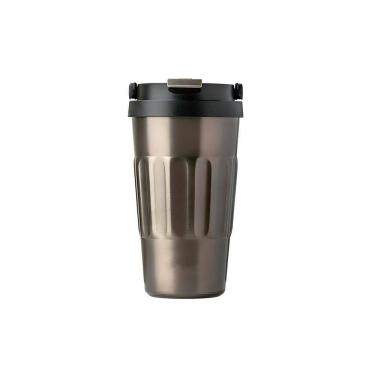 Imagem de Copo Térmico Aço Inox 500ml Metalizado Café Suco Chá marrom