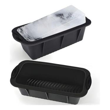 Imagem de Forma de Gelo em Silicone Premium, Molde para Blocos Grandes, para Ban