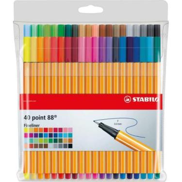 Imagem de Caneta Stabilo 8840-1 Point Estojo c/40 Cores - Sertic