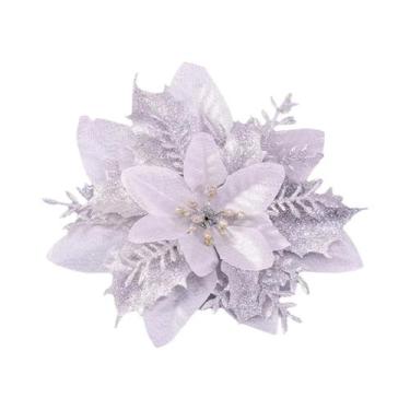 Imagem de Flores Artificiais Com Glitter Para Decoração De Árvore De Natal, Aces