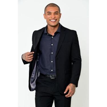 Imagem de Blazer Masculino Slim Oxford Camisaria Colombo, Preto, 54