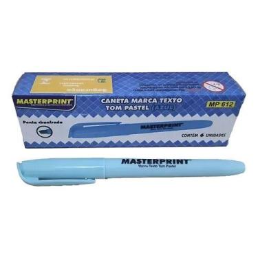 Imagem de Marca Texto Pastel azul ponta Chanfrada masterprint 6un