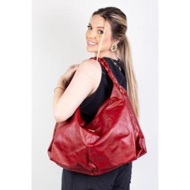 Imagem de Bolsa saco grande de couro liso Cassia-Feminino