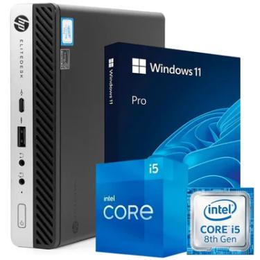 Imagem de Minipc Hp Elitedesk G3 i5 Oitava Geracao 8 Gb-DDR4 M2- 256 Gb Wifi Win11