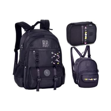 Imagem de Kit Mochila Lancheira e Estojo Rebecca Bonbon Beaded Fun Com Cadarço R