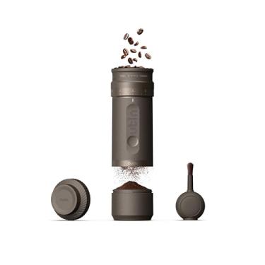 Imagem de OutIn Fino - Molinillo de café eléctrico portátil, molinillo de granos de café ajustable con 28 ajustes de molienda precisos, molinillo de café con rebaba de un botón con batería de carga rápida