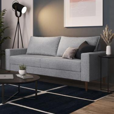 Imagem de Sofá Living Ascona 3 Lugares Estrutura e Pés em Eucalipto Tecido Linho