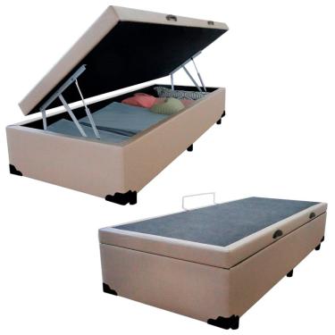 Imagem de Cama Box Baú Solteiro Sintético SerenePrime Bege 88x188x44