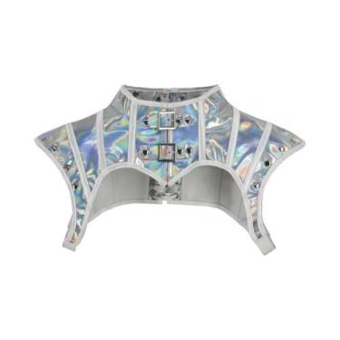 Imagem de Corset Gótico Punk De Cavaleiro Em material sintético Com Armadura Par