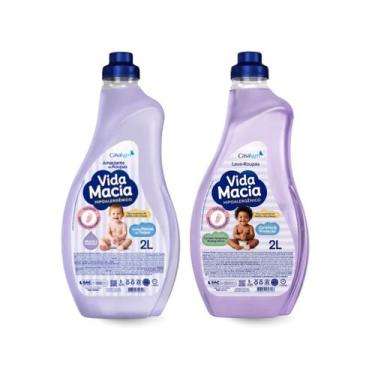 Imagem de KIT Vida Macia Lava roupas+Amaciante Glicerina e Amendoas 2L