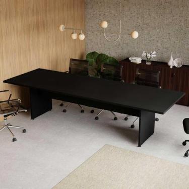 Imagem de Mesa de Reunião 08 Lugares 3,00m x 1,10m com Tampo Bipartido 100% MDF 