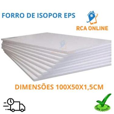 Imagem de Forro De Isopor Eps Liso Para Teto 1000x500x15mm - 10 Placas - RCAPLAC