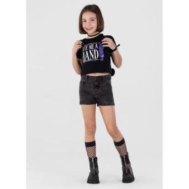 Imagem de Blusa Cropped Wandinha Infantil menina Brandili-Feminino