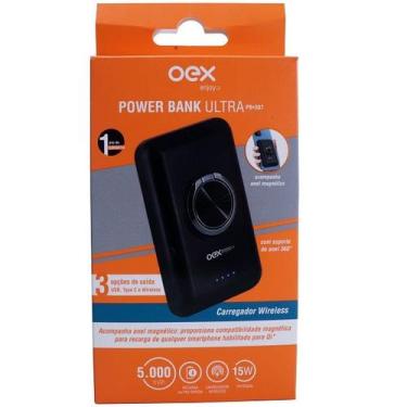 Imagem de Carregador Power BANK ULTRA 5000MAH 15W de Potência PB307 Preto OEX