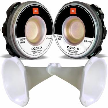 Imagem de Kit 02 Driver JBL D200X 110W 8 Ohms som Trio e 02 Corneta Fiamon Boca 