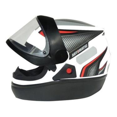 Imagem de Capacete fechado FW3 para moto Automatic Colorido, Branco/Preto/Vermel