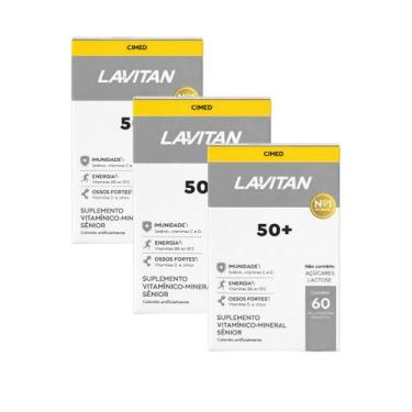 Imagem de Kit 03 Suplemento Alimentar Lavitan 50+ 60 Comp Cimed Sabor:Sem sabor,