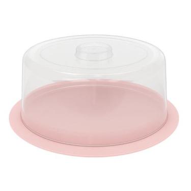 Imagem de Boleira Redonda Porta Bolo Torta Pudim com Tampa Premium Cores - - Inj