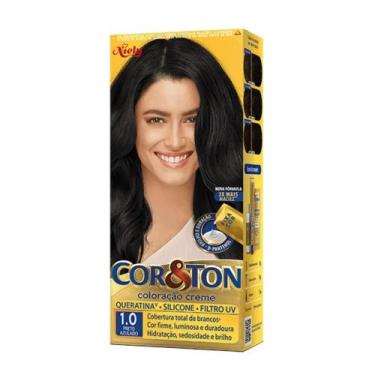Imagem de Tinta de Cabelo Permanente Cor&Ton Niely - 1.0 Preto Azulado
