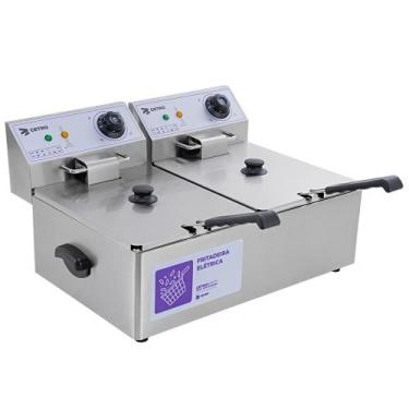 Imagem de Fritadeira Elétrica com 2 Cubas 6 Litros CFFM EF 6L 2T 110V - Cetro, 1