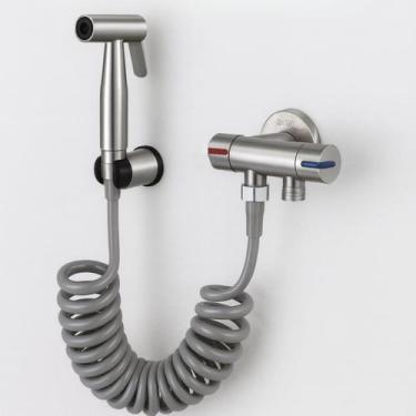 Imagem de Ducha Higiênica Inox Com Registro Misturador E Mangueira Flexível Em E