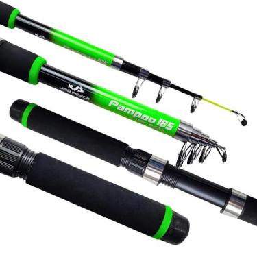 Imagem de Vara Telescópica Molinete JP Pampoo - Verde - 1,65m - Jaú Pesca
