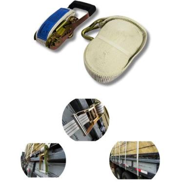 Imagem de Kit Cinta Catraca Amarracao 5T Branca Gancho J 50mm X 9mt - Dunga