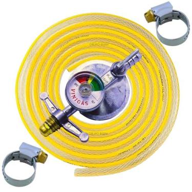 Imagem de Regulador click registro excel visor Mangueira tarja amarela pvc 3 met