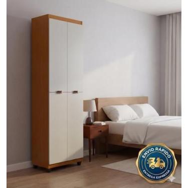 Imagem de Armário Multiuso Clean 4 Portas 6 Nichos Organizador Lavanderia Quarto
