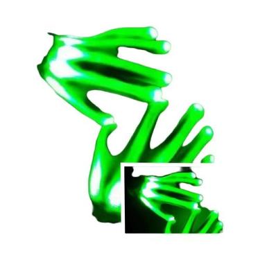 Imagem de Luvas De LED Neon Luminosas Com Caveira Piscante Para Festa De Hallowe