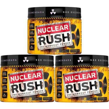 Imagem de Kit 3X Nuclear Rush Pre Workut Powder - 100g Guaraná - BodyAction-Masculino