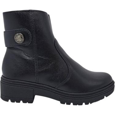 Imagem de Bota Feminina Casual Dia a Dia Passeio Trabalho Inverno em Couro Cano Baixo e Salto Bai...